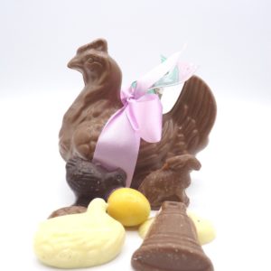 Poule de pâques au chocolat Lait garnie, 150gr