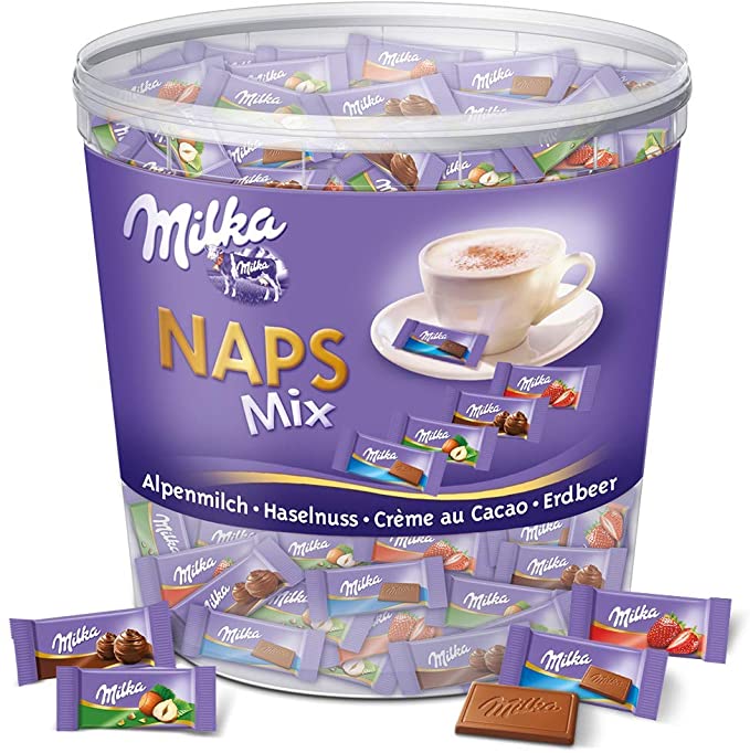 Napolitains Milka en chocolat au lait 4,6g - boîte de 355