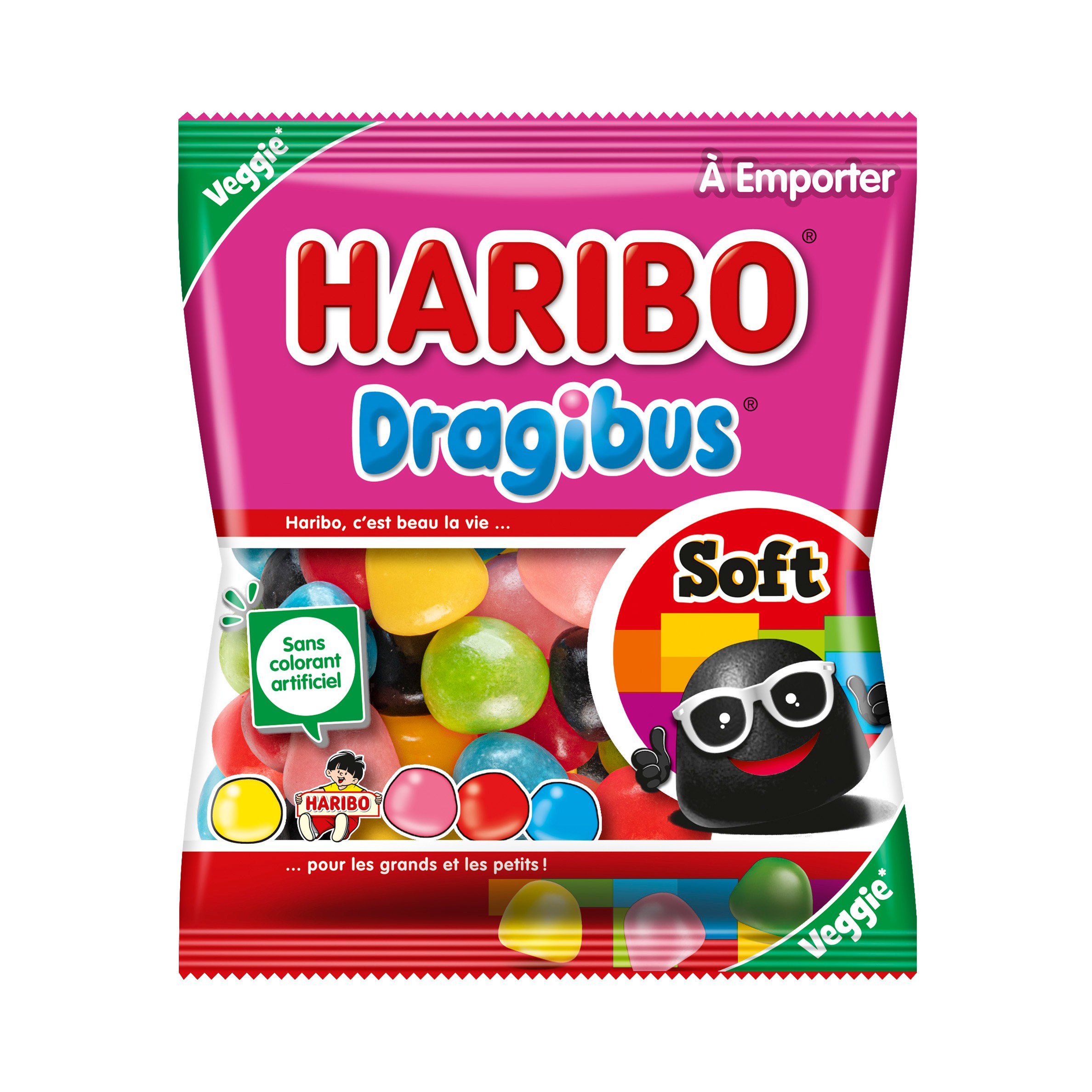 Dragibus Soft HARIBO, 4 sachets de120 gr = 480g 
