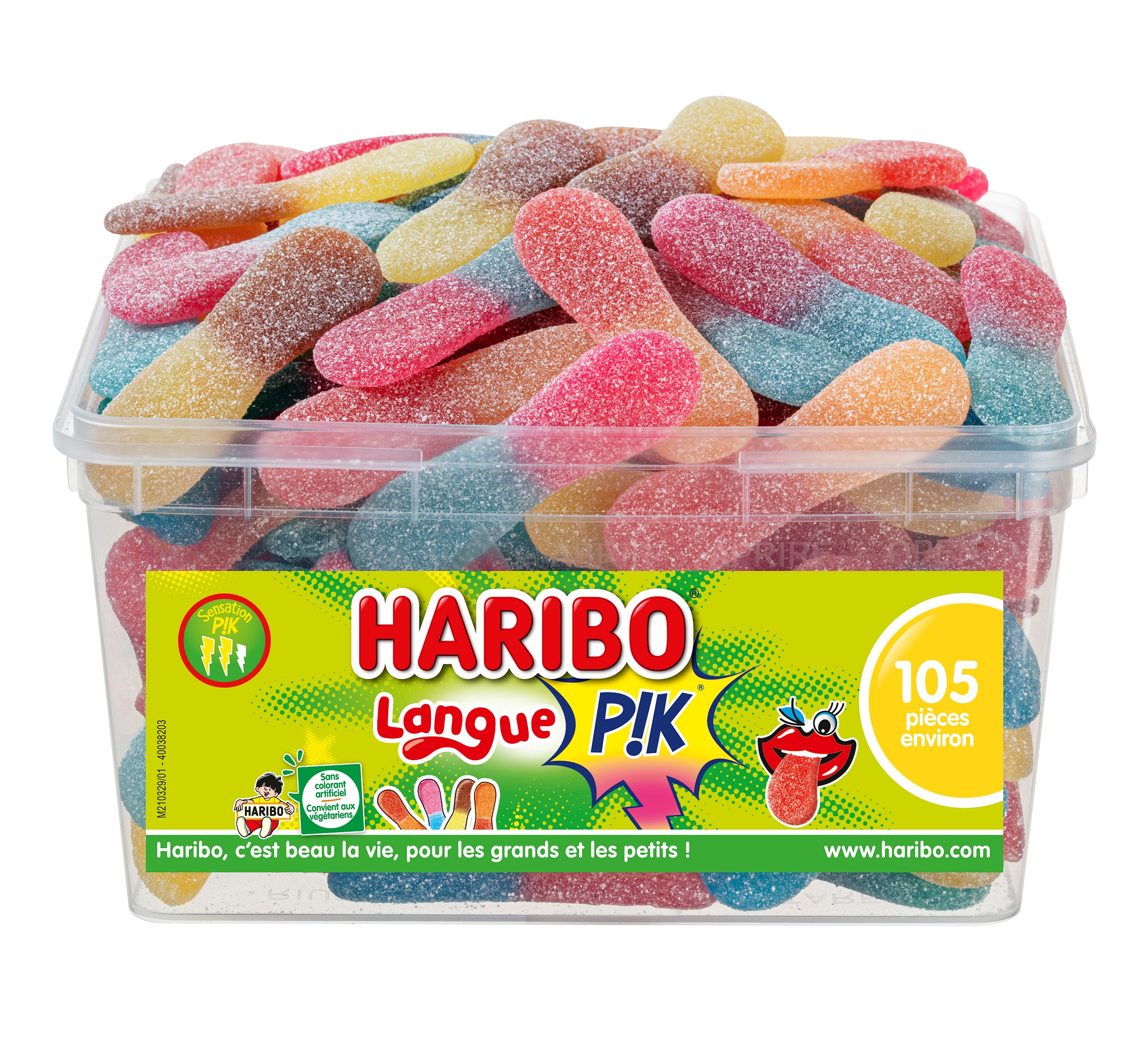 Langue acide PIK Boite HARIBO de 105 bonbons 