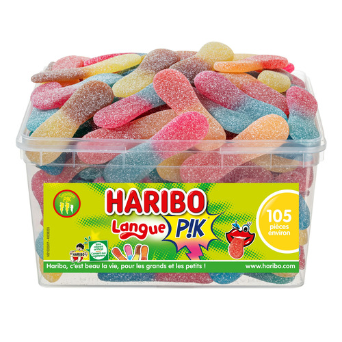 Langue acide PIK Boite HARIBO de 105 bonbons 
