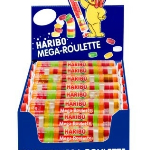 MEGA ROULETTES HARIBO FRUITS , boite de 40