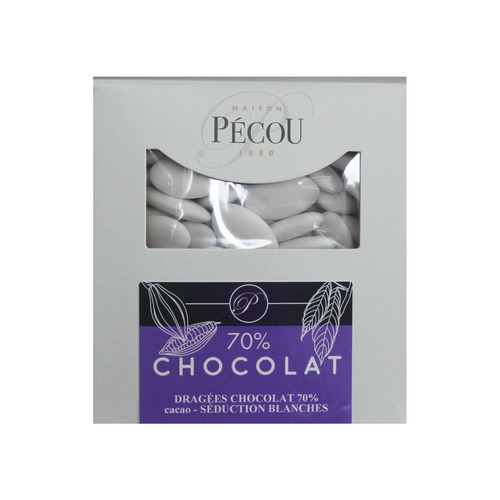 Dragées au chocolat, Blanche, 1kg, PECOU