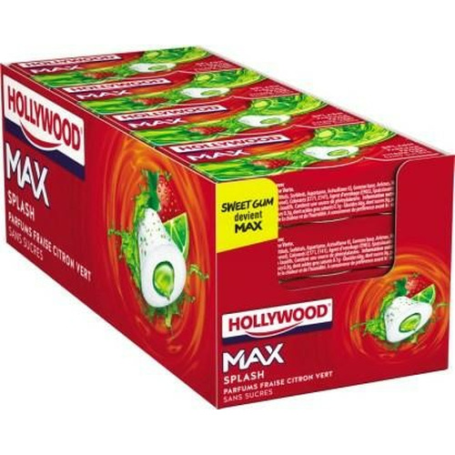 Hollywood MAX , Fraise/Citron vert, boite de 16