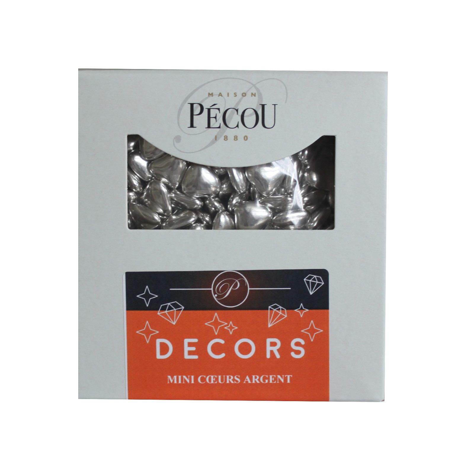 Mini Coeurs CHOCOLAT, Argent 1 kg