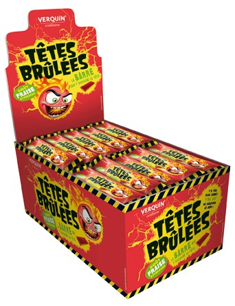 Têtes brûlées, STICK à la fraise, boite de 150