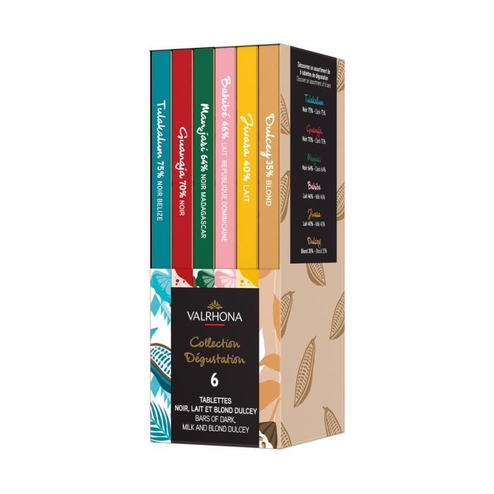 Coffret dégustation 6 tablettes grand crus 420g valrhona