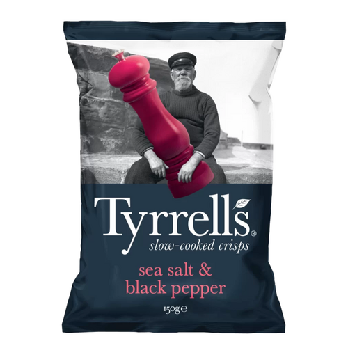 Chips Sel de mer et Poivre noir, 150g, Tyrrells