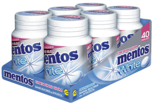 MENTOS Gum WHITE menthe douce 6 pots