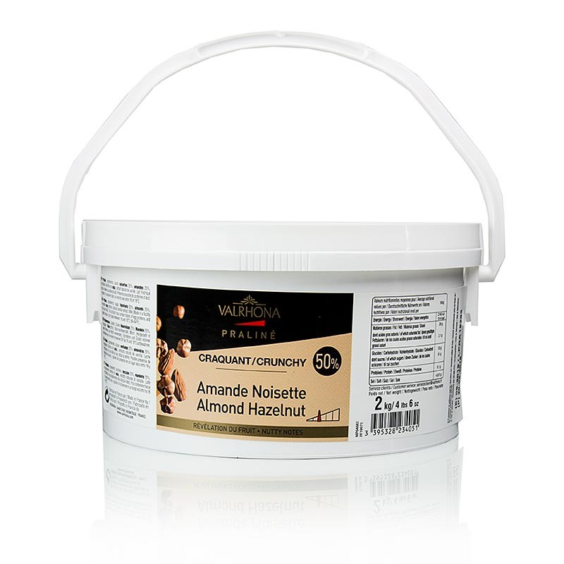 PRALINE AMANDE NOISETTE FRUITE 50%, VALRHONA, pot de 2kilo