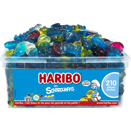 Bac de 210 pièces schtoumpfs Haribo