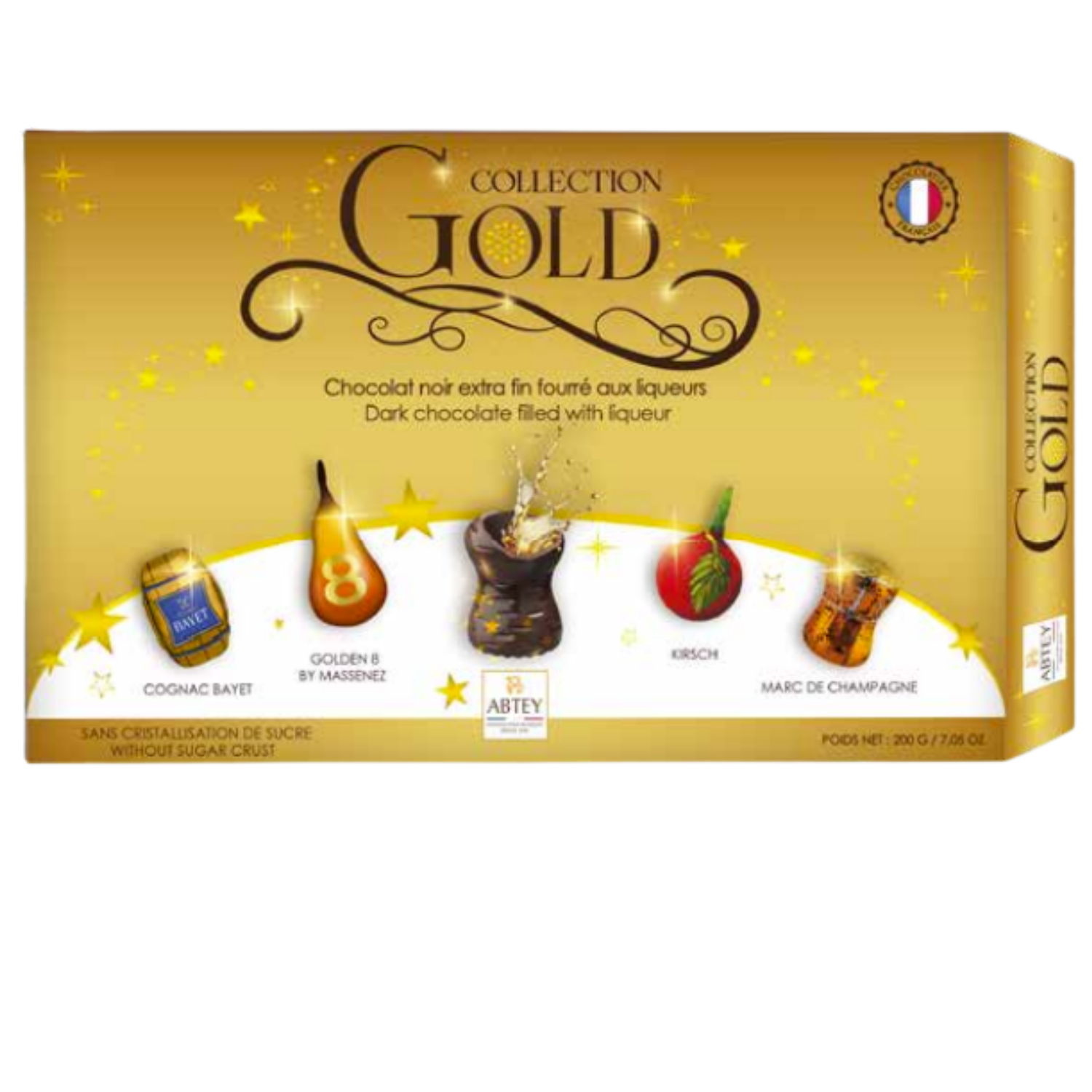 Coffret Collection Gold 20 chocolats liqueurs 200g Abtey