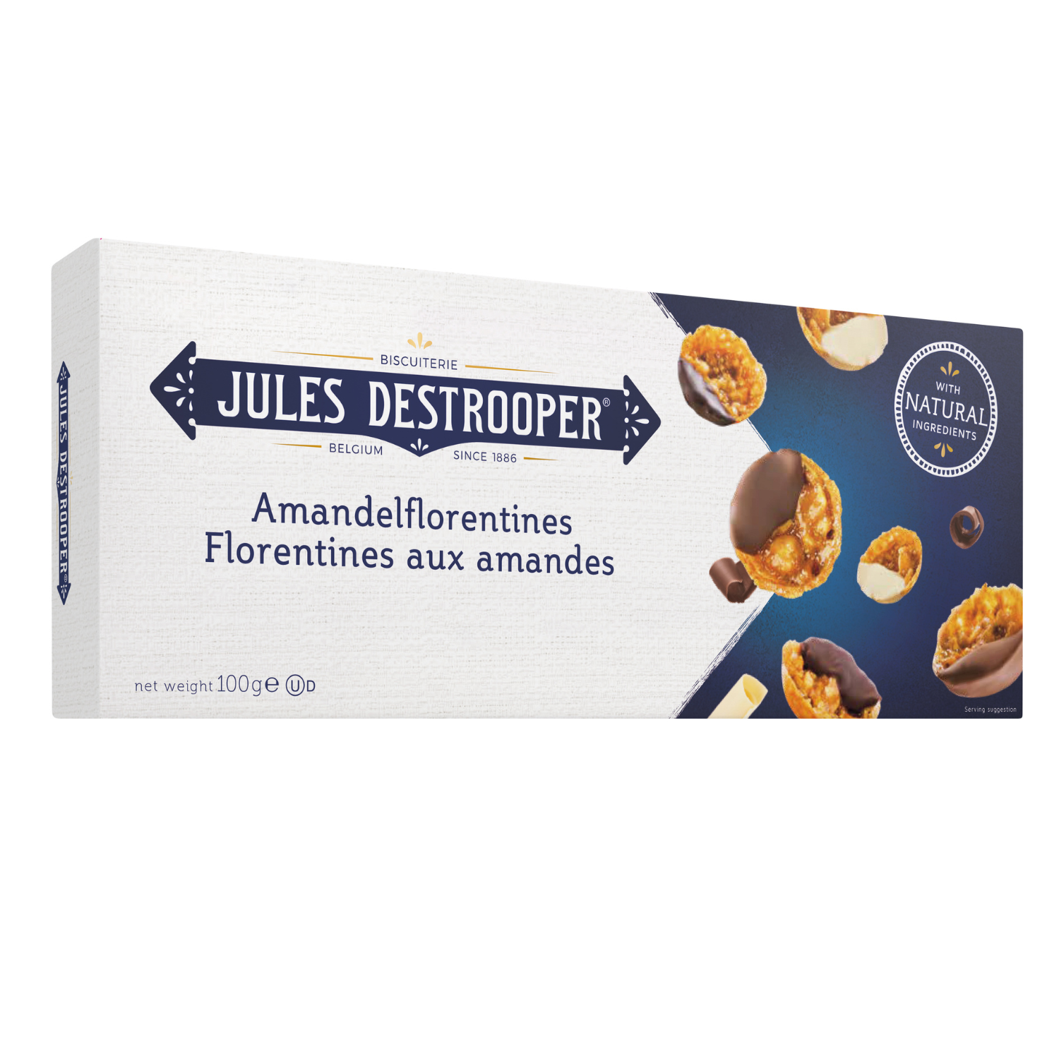 Florentines aux amandes enrobés de chocolat 100gr Jules Destrooper