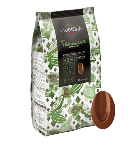 Chocolat au lait Tanariva 33 % Valrhona – Fèves – Sac 3 kg
