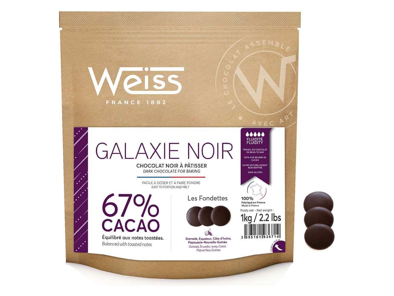 Sac de Fondettes Galaxie Noir 67% 1Kg Weiss