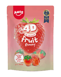Délicieux AMOS FRAISE 4D en format 120g, parfait pour les amateurs de fruits.