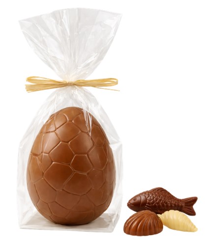 Œuf Chocolat au lait Garni de Fritures 3 Chocolats 14 cm 295g Guisabel