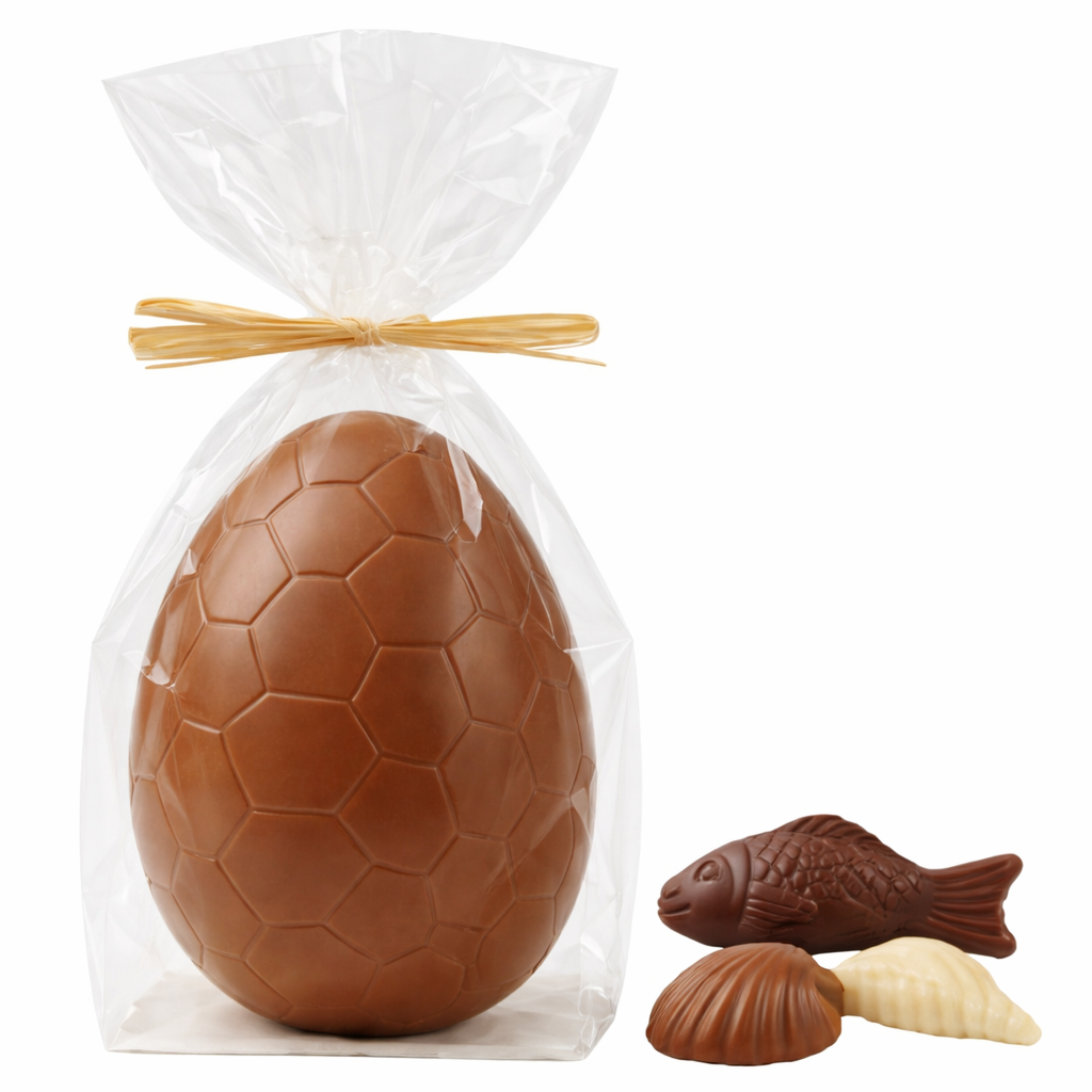 Œuf Chocolat au lait Garni de Fritures 3 Chocolats 19 cm 510g Guisabel