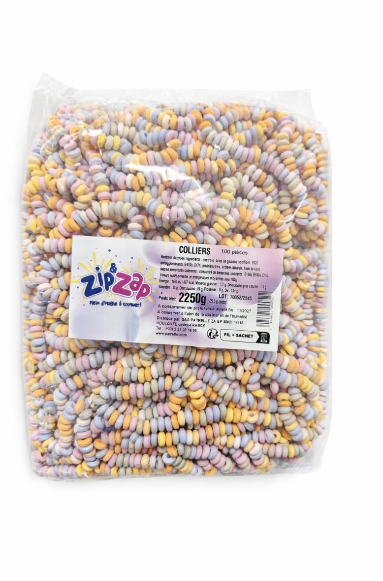 Colliers de Bonbons Nus – Sachet de 100 pièces – Zip & Zap