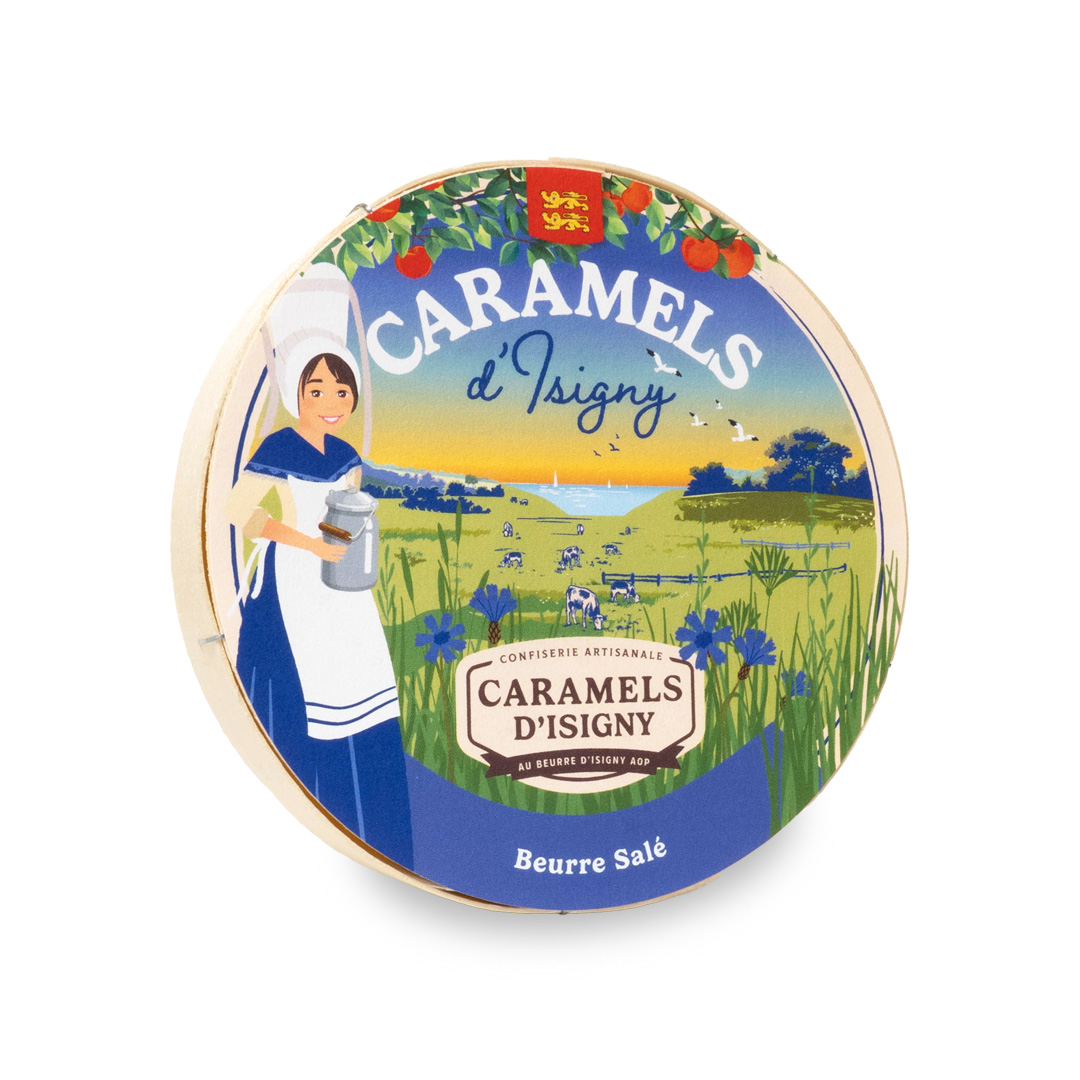 Caramels d’Isigny beurre salé – Boîte bois Normandie 150 g
