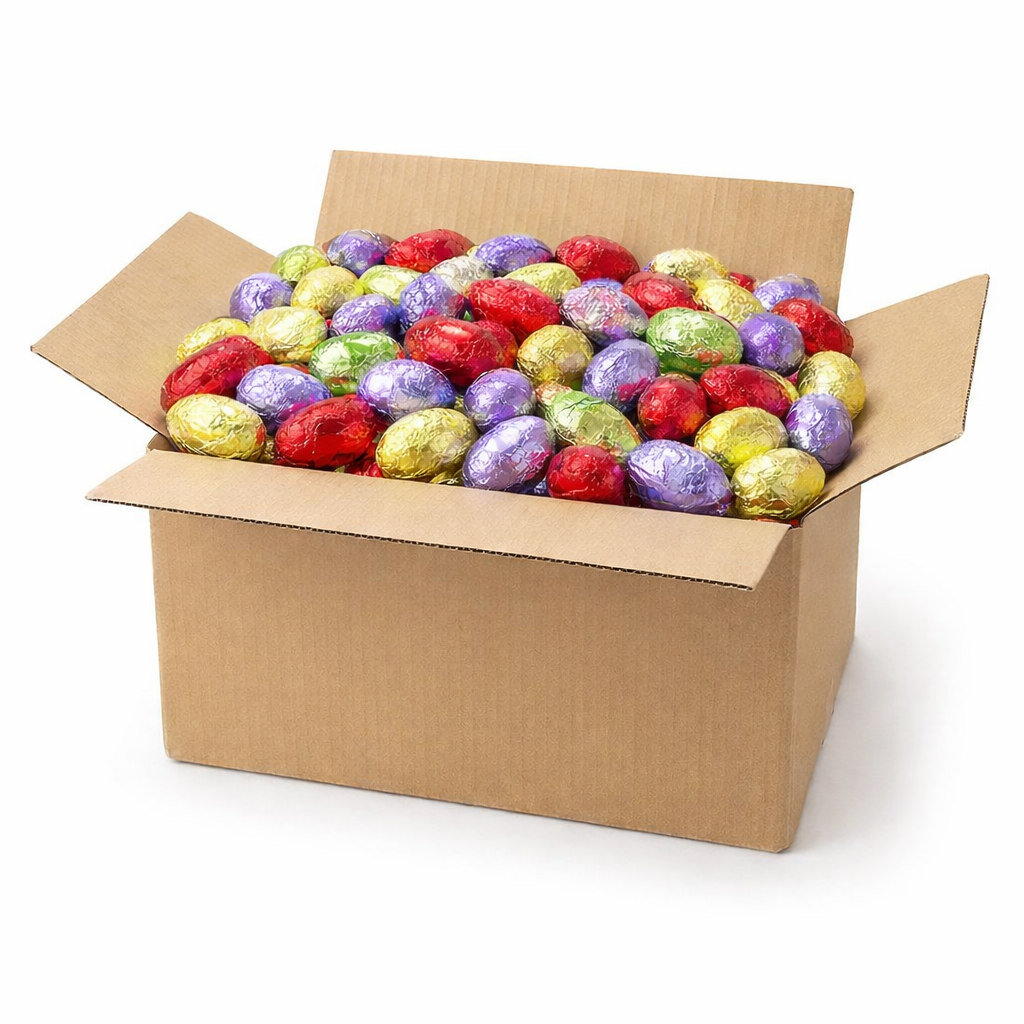 150 Œufs de Pâques au Chocolat au Lait Rohan - hauteur de l'œuf : 60mm  Diamètre de l'œuf :40mm