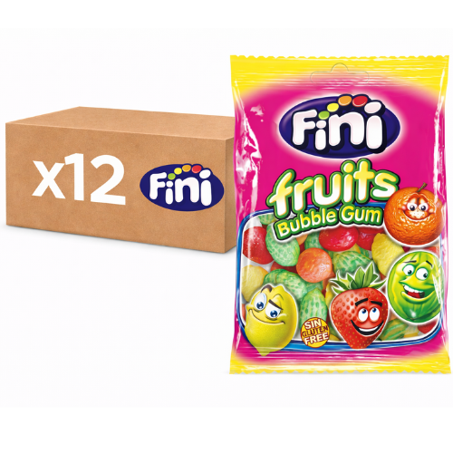 Carton de 12 sachets 90gr Bonbons Macédoine Fruit Gum Fini
