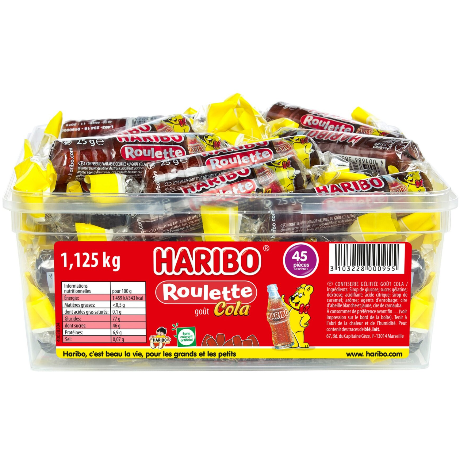 Boite de 45 Roulettes Coca Haribo