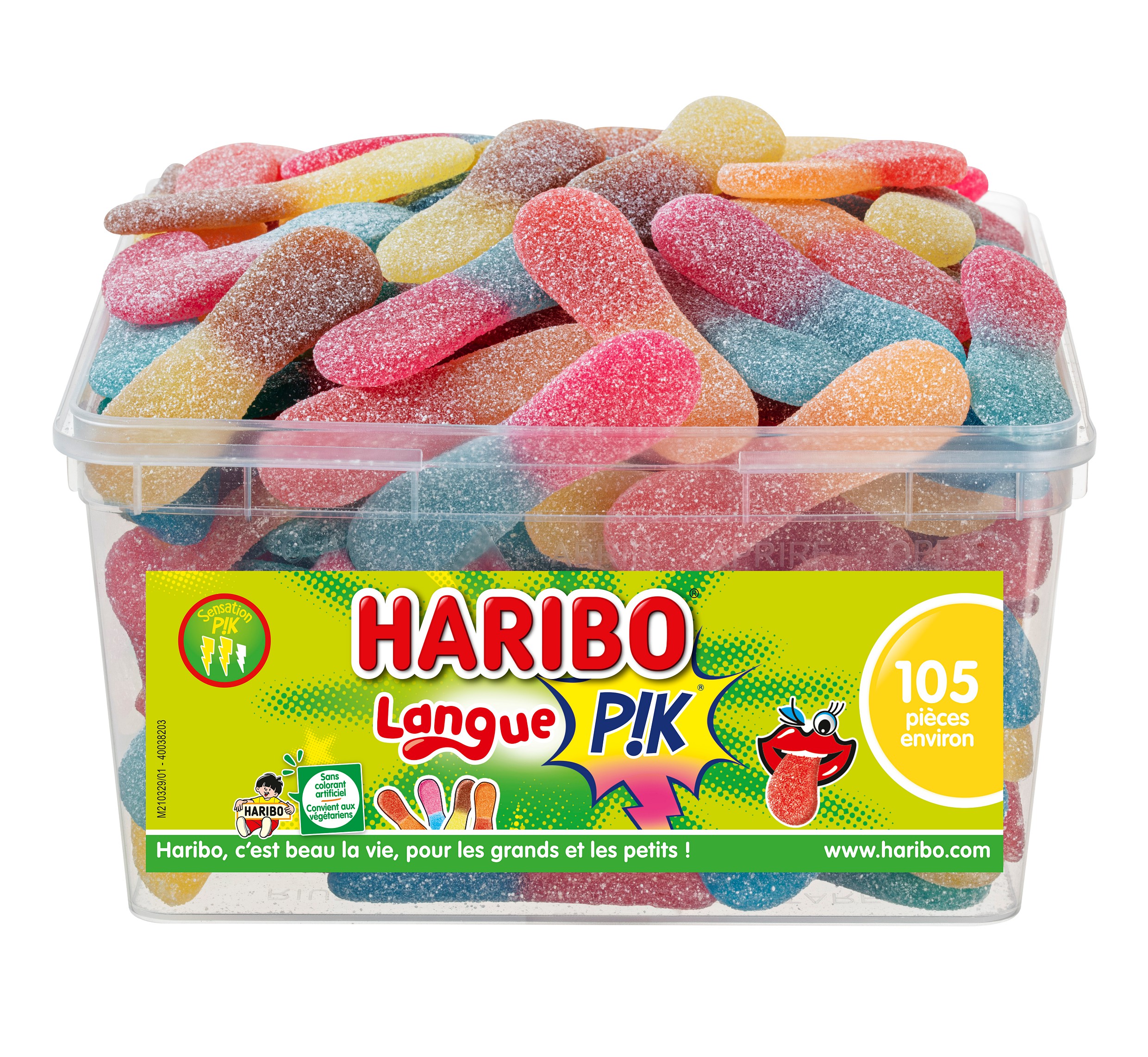 Bac de 105 pièces de Langues Pik Haribo