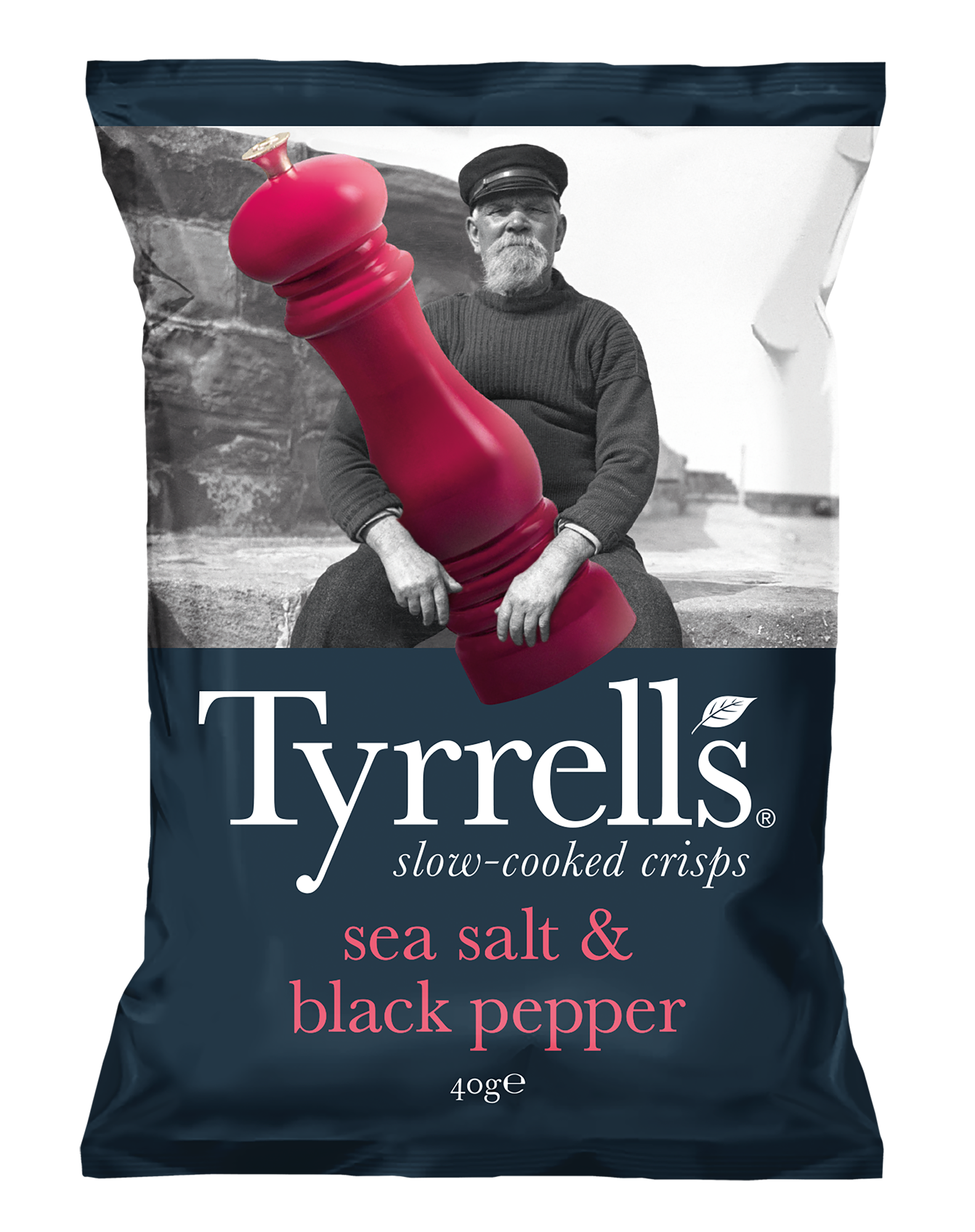 Chips Sel de mer et Poivre noir, 40g, Tyrrells