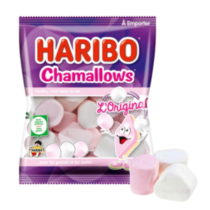 Carton 30 sachets Haribo Chamallows 100g – guimauves multicolores tendres