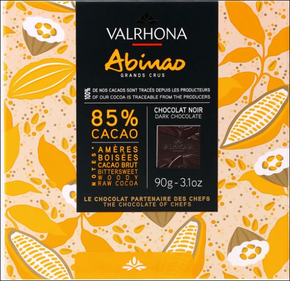 Coffret de 18 carrés Abinao 85% Grands crus 90gr Valrhona