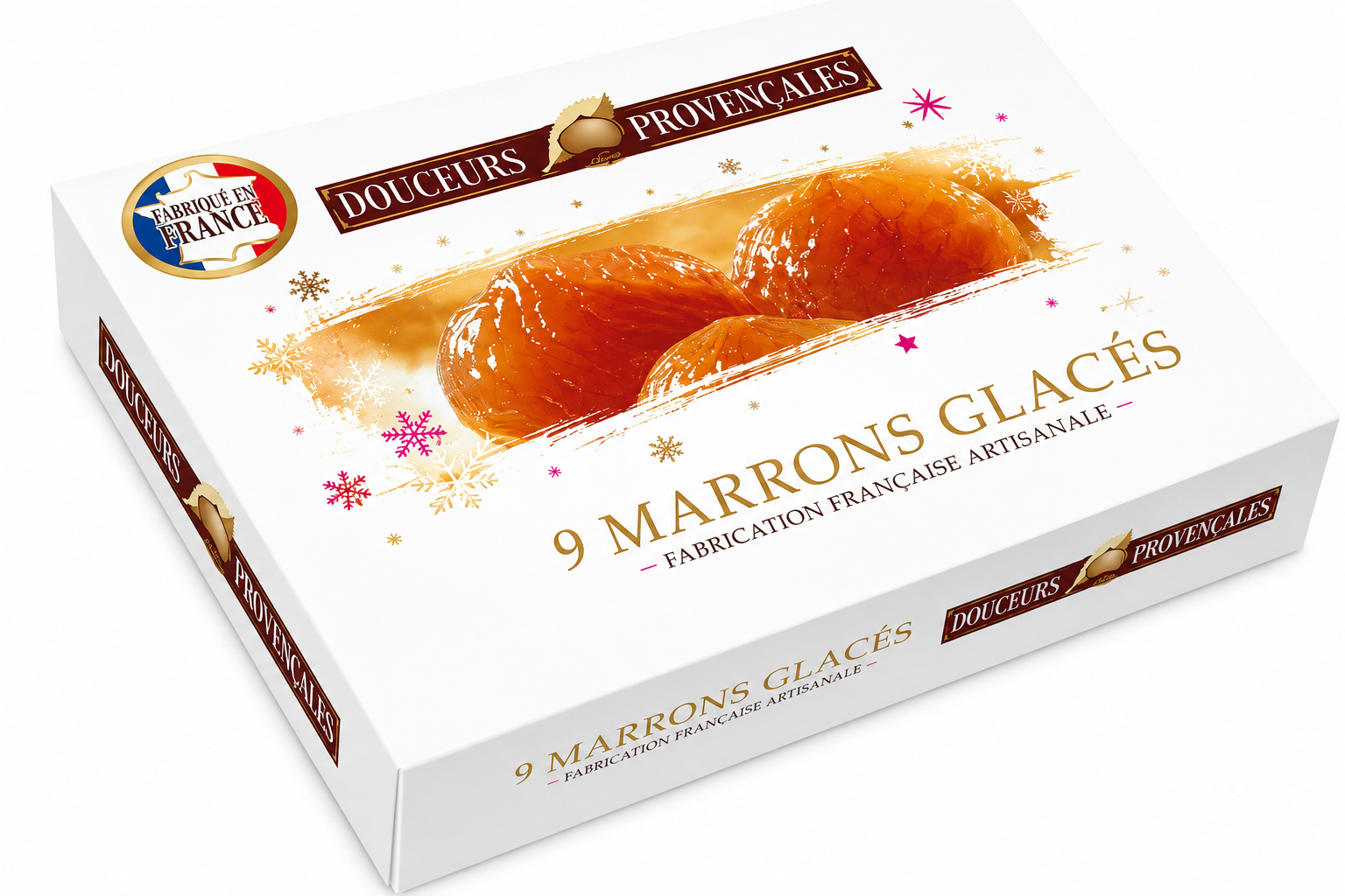 Marrons glacés entiers, boite de 9 pièces,  160gr Corsiglia