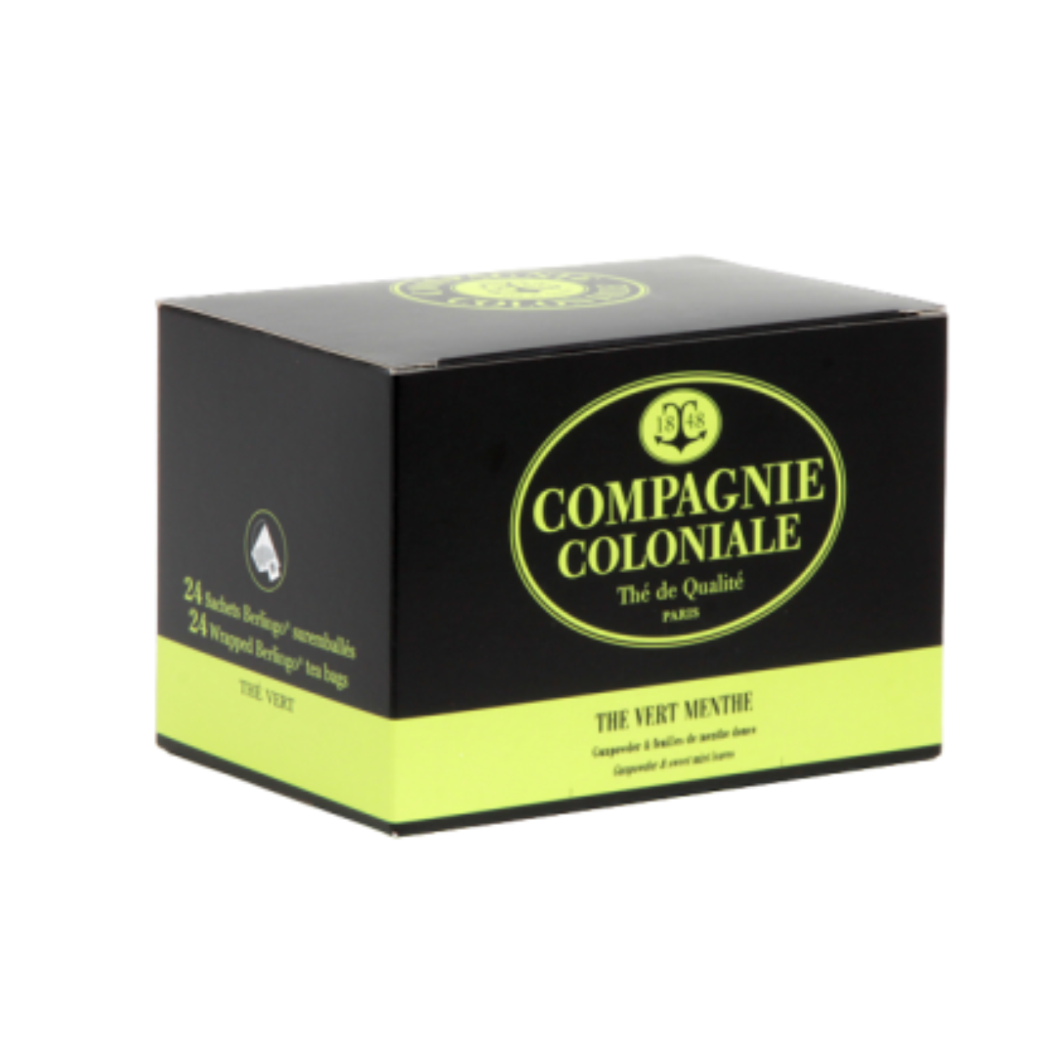 Compagnie & Co - Thé Vert Menthe -  Boite de 24 sachets suremballés