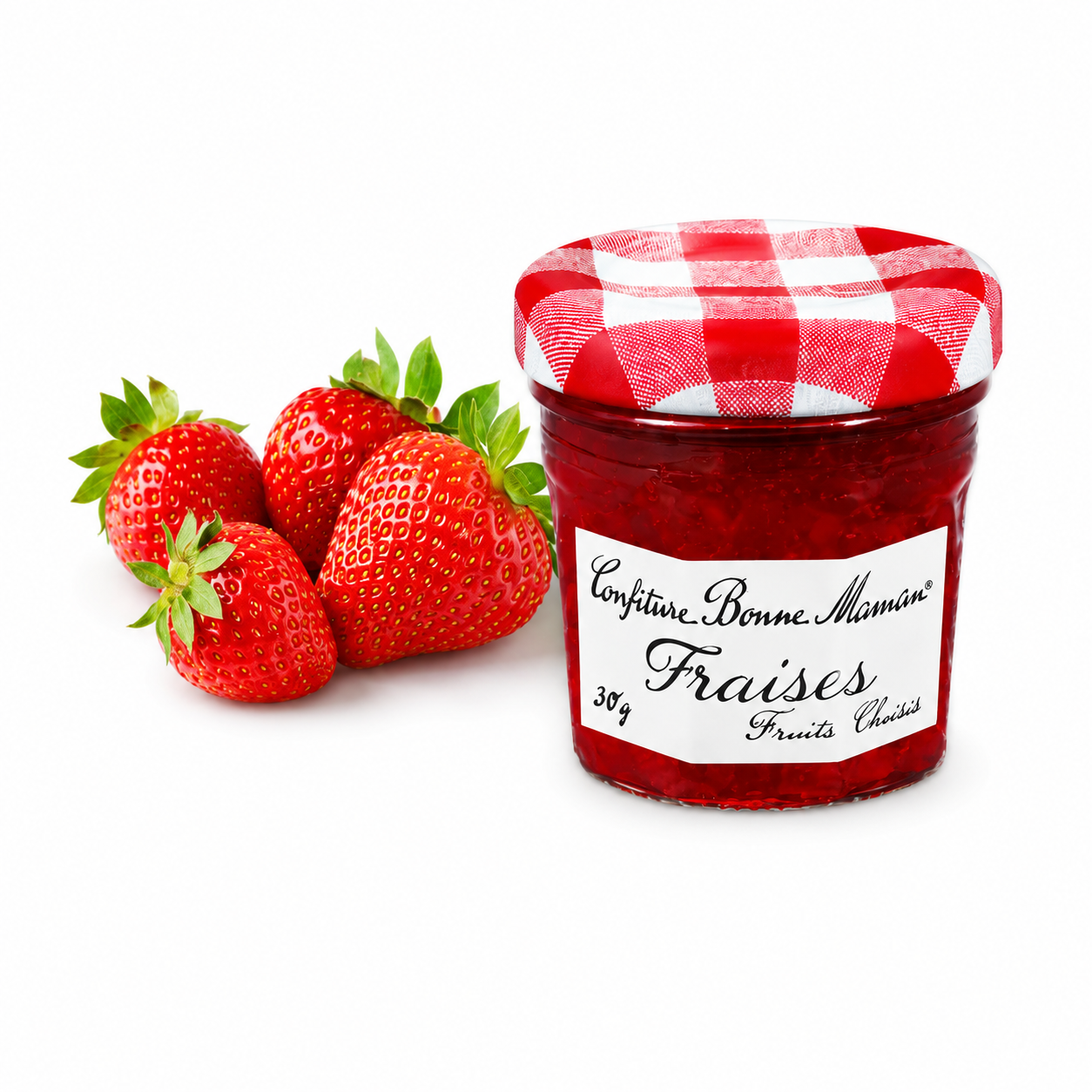 Confiture Bonne Maman Fraise 30g – Carton de 15 mini pots format hôtel
