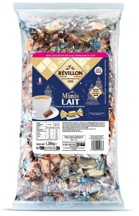 Sac de mini papillotes lait  Révillon 1.26Kg - Environ 200 pièces.