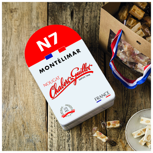 Savourez la Borne Métal de nougats 250gr Chabert et Guillot, un plaisir gourmand