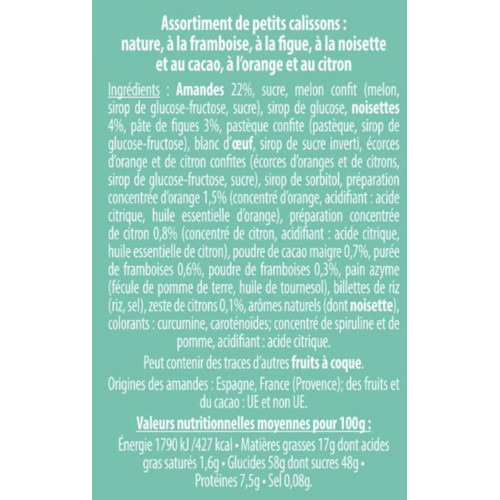 Savourez la boîte de calissons Arlequins 125g, un délice sucré traditionnel.