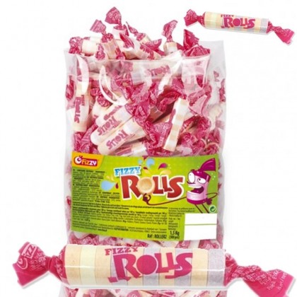 Sac de 300 Fizzy Rolls, bonbons acidulés et colorés pour une expérience sucrée inoubliable.