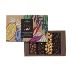 Coffret Les Collectionneurs Valrhona 450g amandes noisettes orange