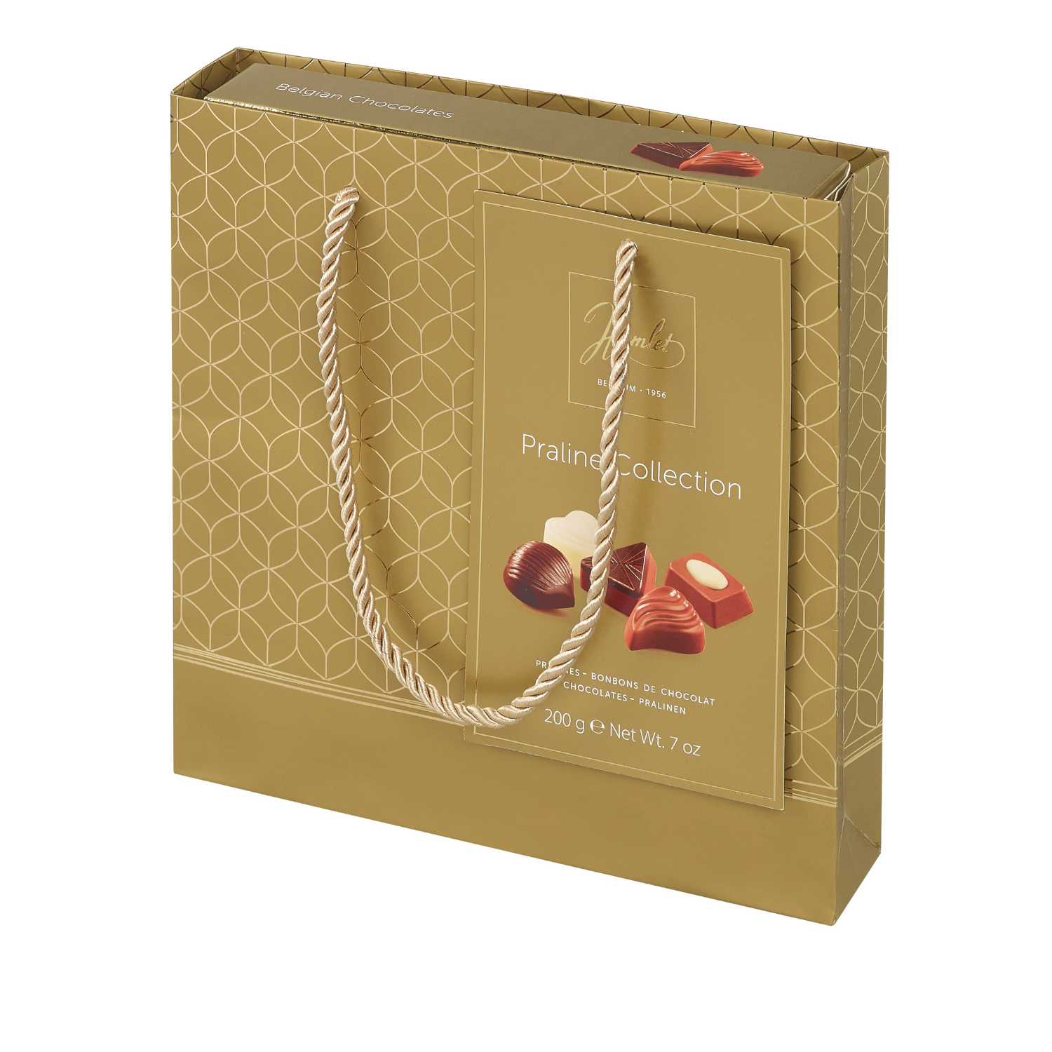 Boîte assortiment de chocolats praliné avec sac 200g Hamlet