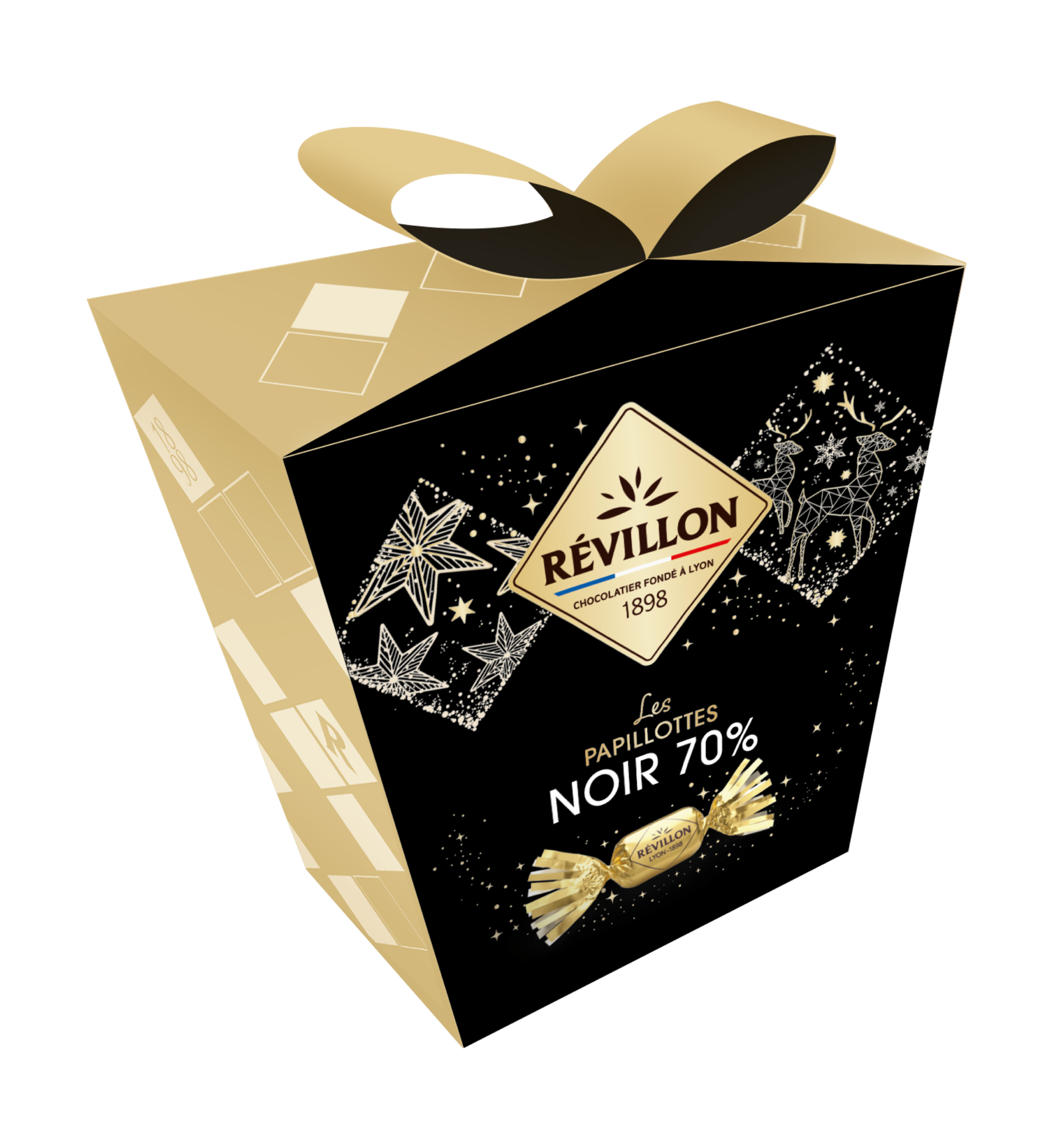 Pochette de papillotes Noir 70% Révillon 300gr