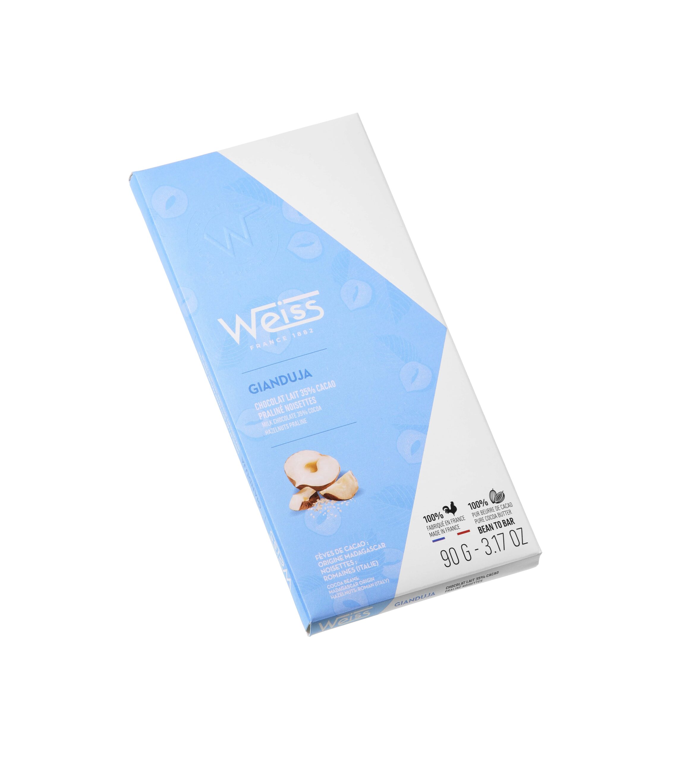 Tablette de chocolat au Lait Gianduja 35% - 90g Weiss