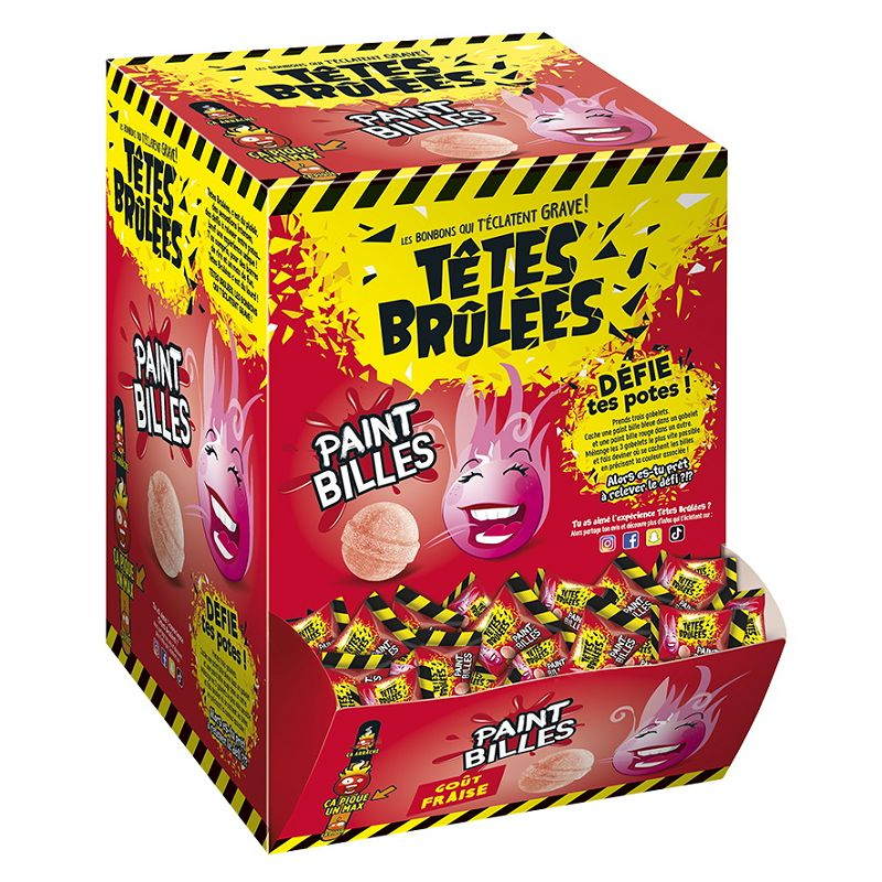 300 Pièces de billes piquantes Têtes Brulées goût fraise