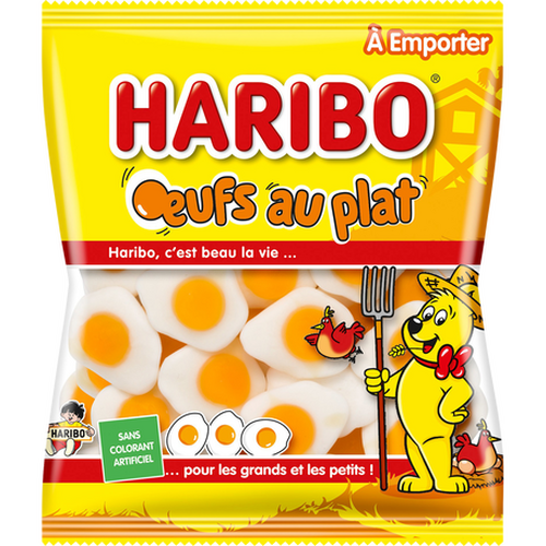 Oeufs au plat , HARIBO,  4 sachets 120gr= 480g