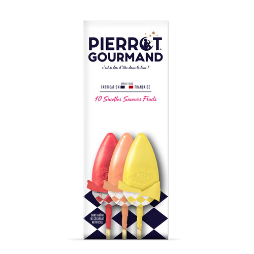 2 x Étui de 10 sucettes fruits Pierrot Gourmand