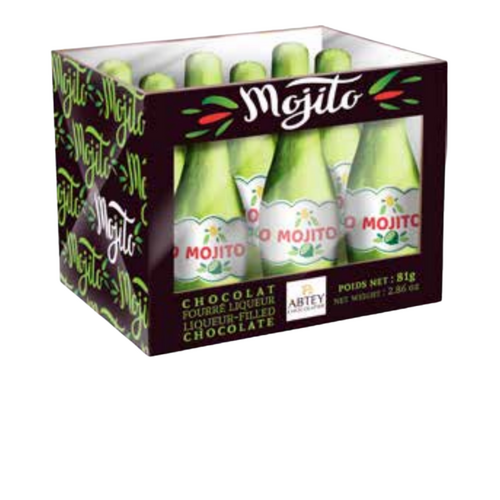 Casier 9 pièces de bouteilles liqueur Mojito Abtey 81g