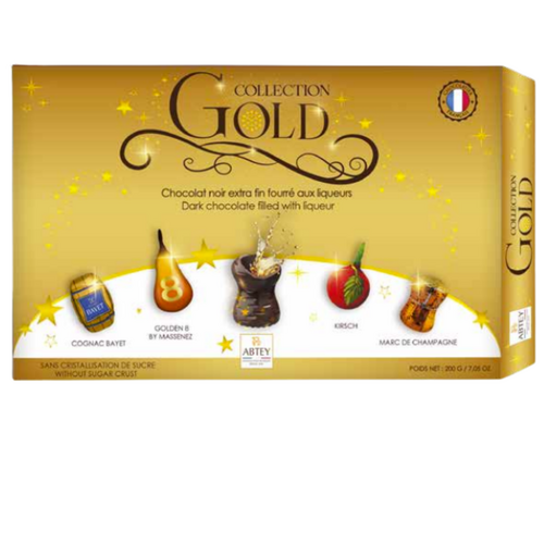 Coffret Collection Gold 20 chocolats liqueurs 200g Abtey