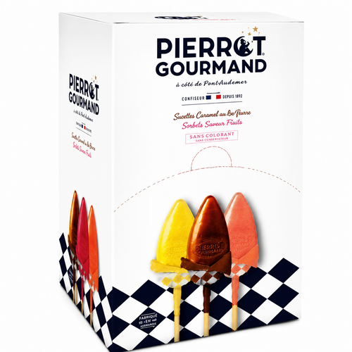 Boîte de 100 sucettes assorties 1,3 kg Pierrot Gourmand