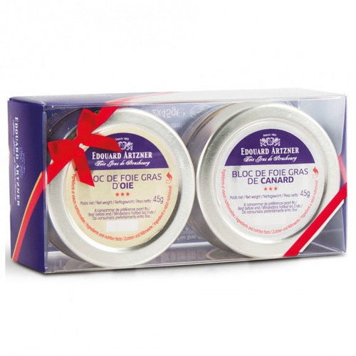 Duo bloc de foie gras de canard et d'oie Artzner 2x45 g
