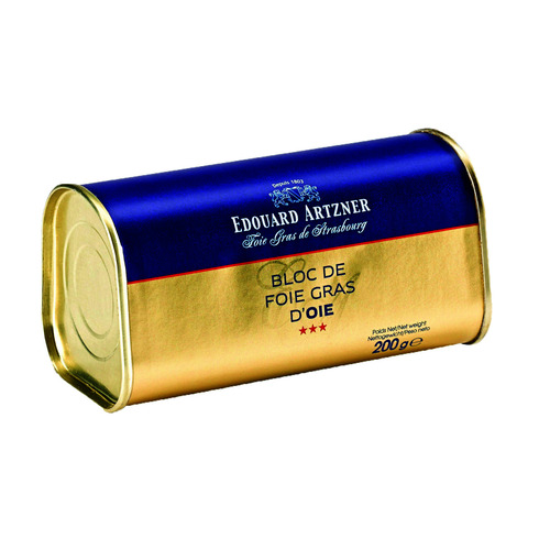 FOIE GRAS D'OIE,  BLOC DE 200gr, ARTZNER
